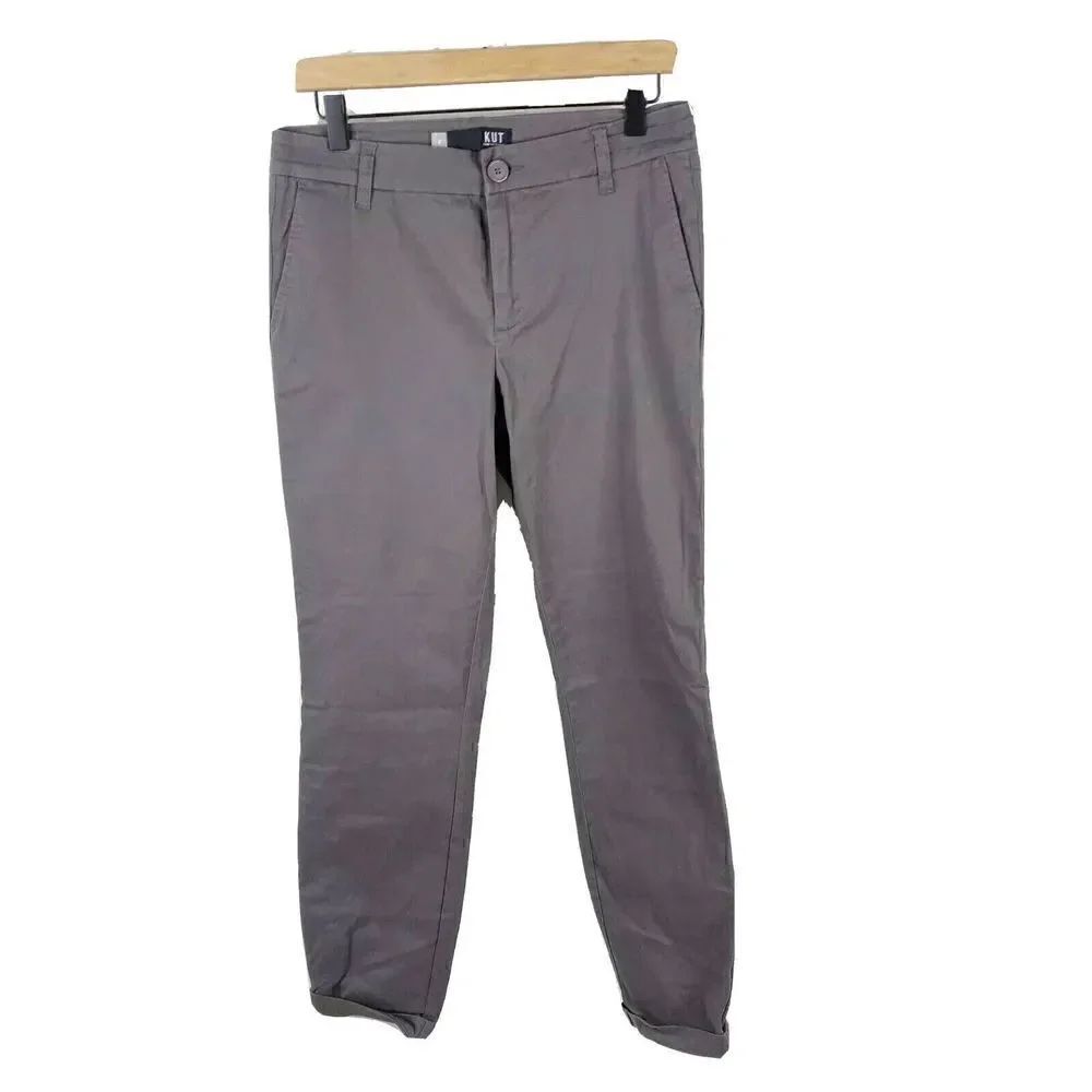 Kut From The Kloth Pants Size 6 Womens Gray Donna Skinny Ankle Chino Stretch